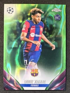2023-24 Topps Chrome UEFA Lamine Yamal Neon Green Lava Refractor RC SSP  - Picture 1 of 2