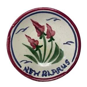 Vintage handbemalte Blumen Keramik Schale Neu Glarus Wisconsin Studiokeramik - Bild 1 von 6