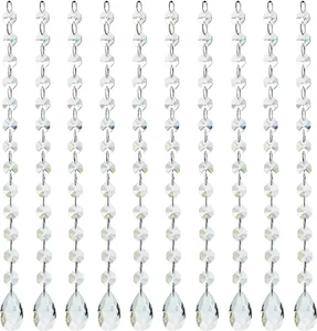 1Ft 10Pcs Teardrop Crystals Garland,Crystal Teardrop Chandelier Replacement,Hang - Picture 1 of 12