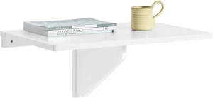 Wall-Mounted Folding Table, Kitchen Table, Laptop Table, Dining Table, White, FW - Picture 1 of 8