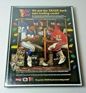 Steve Atwater Barry Sanders Card Advert MAGAZINE PAGE CUTOUT Framed (New Frame) - Picture 1 of 2