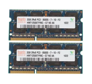 Hynix 4GB 2x 2GB PC3-8500 2Rx8 1.5V DDR3 1066Mhz RAM Laptop Memory SODIMM _ - Picture 1 of 6