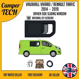 Vauxhall Vivaro 14-19 DRIVER side SLIDING Window with FLY-SCREEN + Kit & U-Trim - Picture 1 of 3