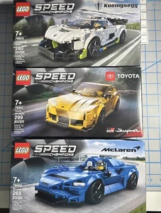 3x LEGO Speed Champions Koenigsegg Jesko Toyota Supra McLaren 76900 76901 76902 - Picture 1 of 4