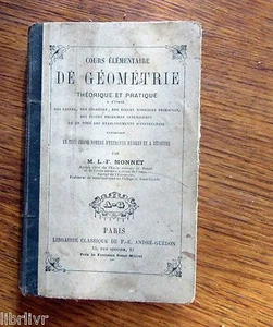 Livre scolaire XIX° GÉOMÉTRIE THÉORIQUE ET PRATIQUE Avec exercices - Picture 1 of 7