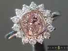 1,05 ct bague diamant fantaisie marron-rose I1 taille coussin R8407 