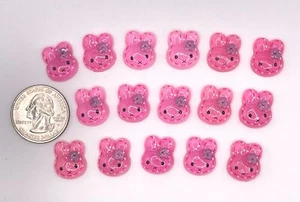 16 pcs x 5/8" Clear Resin Bunny Flatback Embellishment for Card/Glittered SB1004 - Picture 1 of 1