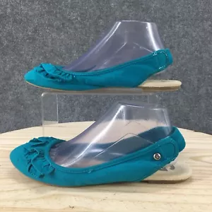 Zapatos G By Guess para mujer 8,5 M planos con volantes sin cordones tela azul informales - Imagen 1 de 15
