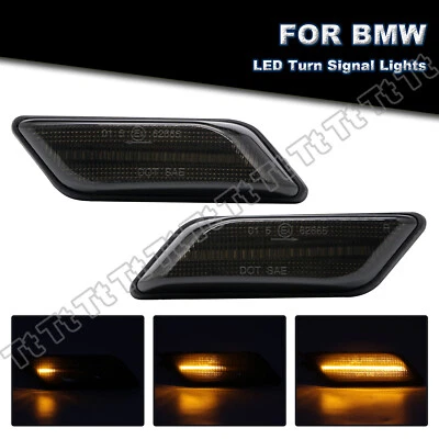 For 1996-2002 BMW Z3 E36 Sequential LED Smoked Fender Side Marker Signal Lights - Image 1 of 4