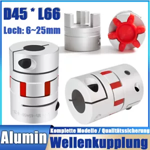 Klauenkupplung Flexible Wellenkupplung D45 * L66 für CNC Schrittmotor 3D Drucker - Bild 1 von 22