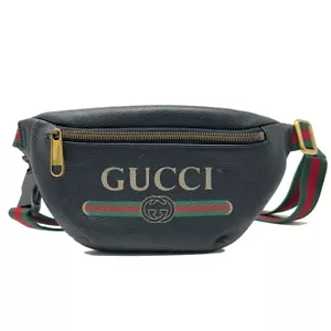 Gucci Umhängetasche Logo genarbtes Kalbsleder schwarz Leder - Bild 1 von 9
