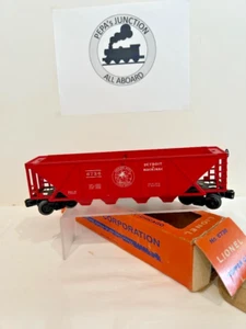LIONEL6736 #1 DETROIT&MACINKAC 4-BAY HOPPER-RED-&-WHT BLT60-62 IN ORIG.BOX LK/N - Picture 1 of 6