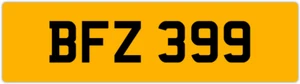 BFZ 399 B 3x3 DATELESS PRIVATE NUMBER PLATE BEC BEK BRY BEN BOB BAZ BIL BAS BON - Picture 1 of 1