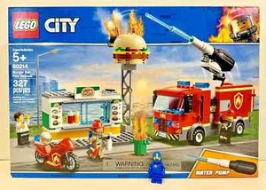 (60214) LEGO City: Burger Bar Bomberos Rescate Nuevo Sellado Retirado Camión Motocicleta - Imagen 1 de 6