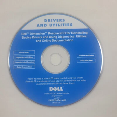 Dell Dimension Resource CD Drivers and Utilities 2001 Disc Only 9G705 Rev A00 - Image 1 of 2