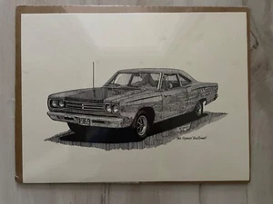 1969 Plymouth Roadrunner Artist Rendering Print by D. McCrary - Picture 1 of 2