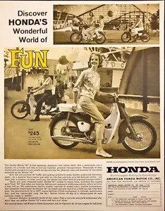 1962 Honda 50 Motorrad Printanzeige Familie im Pacific Ocean Park Santa Monica CA - Bild 1 von 6