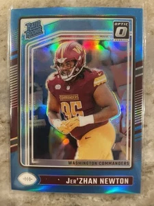 Jer'Zhan Newton 2024 Optic Rookie Card #252 Washington Commanders Aqua /299 - Picture 1 of 2