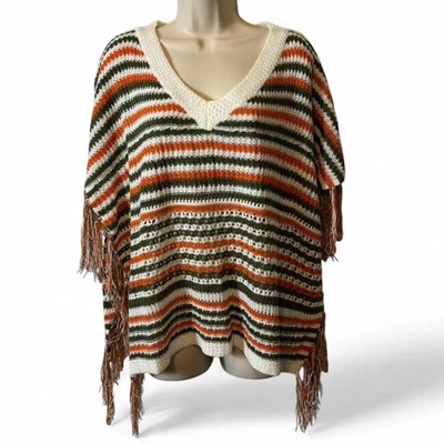 Striped Fringed Sweater - Image 1 of 4