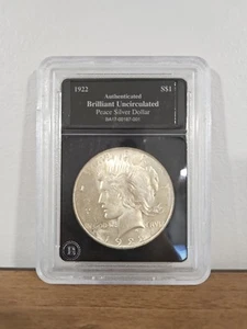 {M18} 1922 Peace Silver Dollar - 90% US Coin Brilliant Uncirculated CASED - Picture 1 of 2