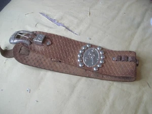 Cinturón vaquero vintage años 50 para niños, cuero con hebillas y accesorios de metal, bonito - Imagen 1 de 3