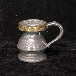 Victorian Pewter Tankard / Measure by Loftus, London Quarter Gill Brass Rim K2 - Picture 1 of 8