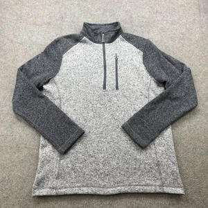 Woolrich Sweater Mens Medium Gray Two Tone Half Zip Pullover Outdoor Warm Fleece - Picture 1 of 9