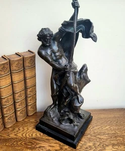 Large Bronzed Statue of Ulysses Stringing his bow After Jacques Bousseau Spelter - Picture 1 of 15