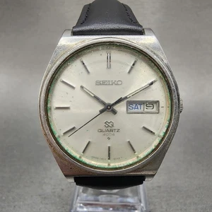 Reloj Seiko SQ Hombre 36mm Esfera Plateada Tono Plateado Fecha Día 0903-8089 Batería Nueva - Imagen 1 de 11