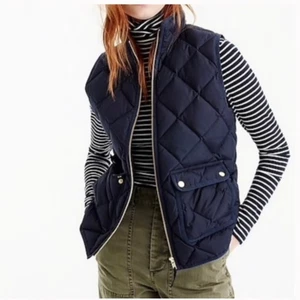 Gilet imbottito J Crew Excursion donna piccolo trapuntato blu navy taglia AB467 nuovo senza etichette - Foto 1 di 7