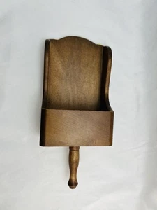 Unusual 10” Antique Wooden Scoop  Primitive Flour Scoop Grain, Wall Hanger - Picture 1 of 4