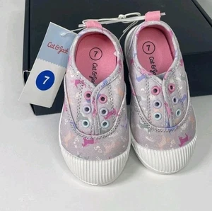 Cat & Jack Toddler Parker Unicorn Sneakers - Gray Size 7 Girls - Picture 1 of 4