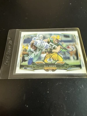 A.J. Hawk  autograph signed 2014 Topps #50 Green Bay Packers - Image 1 of 2