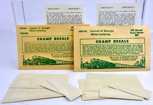 CHAMP HO SCALE HN-46 CENTRAL OF GEORGIA WHITE LETTERING DECAL 2 PACK - Picture 1 of 2