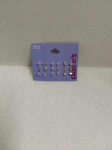 Claires Sensitive Solutions silberfarben (9) Paar Strass Ohrstecker neu mit Etikett - Bild 1 von 4