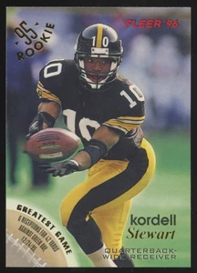 1996 FLEER SHELL FACT #58 KORDELL STEWART  PITTSBURGH STEELERS - Picture 1 of 2