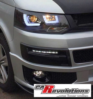 LED Tagfahrlicht Set mit Abdeckung E-Prüfzeichen für VW T5 GP 2010-2015 - Bild 1 von 3