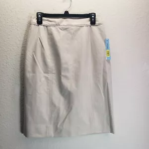 Antonio Melani Womens 8 Taupe White Pinstripe Pencil Jessica Skirt Lined NWT - Picture 1 of 11