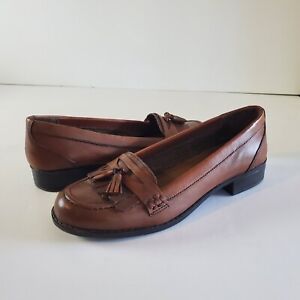 Kelly And Katie Shoes Womens 7.5 Brown Tassled Leather Loafers Career Flats