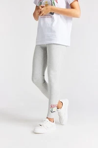 SikSilk Girls Grey Varsity Leggings 13-14 Years - Picture 1 of 6