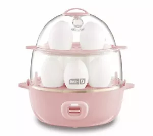 Cocina rápida de huevos DASH Deluxe de 2 niveles hervida dura de verduras escalfadas vaporera rosa - Imagen 1 de 5