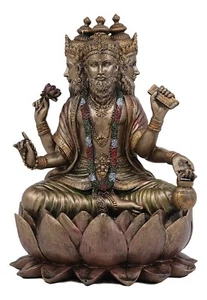 Beautiful Hindu God Lord Brahma Dev Idol Four Faced Figurine Statue Sculpture - Picture 1 of 4