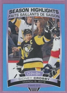 2019 19-20 OPC O-PEE-CHEE BLUE BORDER PENGUINS SIDNEY CROSBY #598 - Foto 1 di 1
