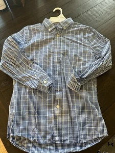 Vineyard Vines Boys M 12-14 Blue Plaid Whale Shirt Dress Shirt - Picture 1 of 3