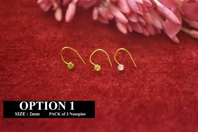 Indian Floral Diamond Nose Ring Nose Stud 18k Gold Plated Women Fashion Jewelry Foto 1 de 4