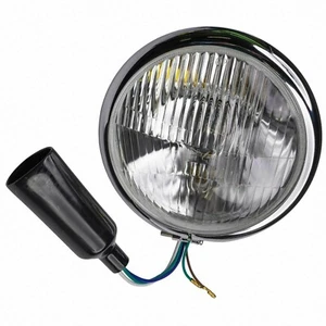 UNIVERSAL MOTORCYCLE BATES STYLE UK LEFT DIPPED SIDE MOUNT HEADLIGHT 5 3/4" - Picture 1 of 4