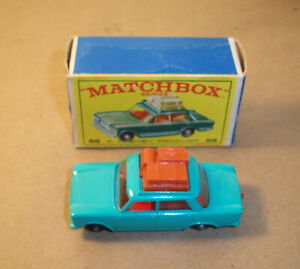 lesney matchbox #56 Fiat 1500 tan luggage, red interior with box
