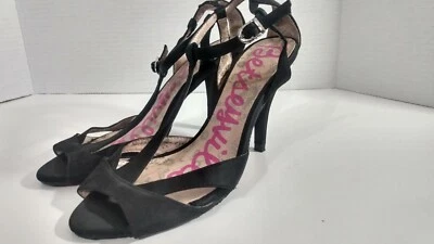 Betseyville  Black Satin Peep Toe Heels Shoes 8.5 M - Изображение 1 из 4