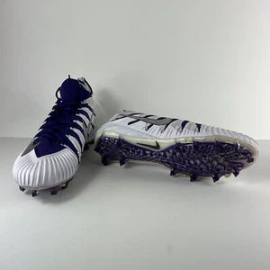 Nike Alpha Menace Elite Football Cleats Mens 16 White/Purple Grip AJ6547-500 - Picture 1 of 11