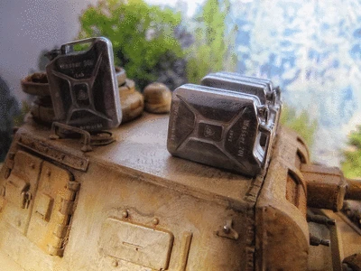 Benzin Wasser METALL Kanister Wehrmacht WWII RC Panzer LKW Ladegut Zubehör 1/16 - Bild 1 von 2